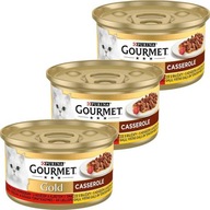 Gourmet Gold Mokré krmivo s hovädzím mäsom, kuracím mäsom a paradajkami v omáčke, 12x85g