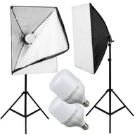 2x LED štúdiová lampa statív softbox žiarovka 5500K