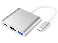 Alogy 3-v-1 HUB adaptér USB-C 3.0 HDMI adaptér