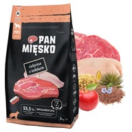 PAN MEAT Suché krmivo pre psov Teľacie morčacie CRISPY M 3kg