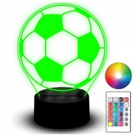 LED NOČNÁ LAMPA FUTBAL FUTBAL 3D DARČEK LED FARBY DIAĽKOVÉ OVLÁDANIE RGBW ZÁSTRČKY