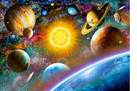 PUZZLE 500 PUZZLE SOLÁRNY SYSTÉM VESMÍRNY PLANETS STARS 9+ KOLEČKO