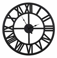 Závesné hodiny čierne podkrovné veľké moderné 80cm