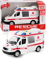 AMBULANCE auto, svetlo, zvuk, zvuky otvárania dverí