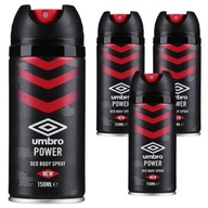 Umbro Power pánsky dezodorant v spreji pre mužov s dlhotrvajúcou sviežosťou x4