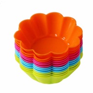 12ks Flower 6 Shape Silicone Cup Cake Mu