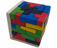 Logická kocka, 3D drevené puzzle