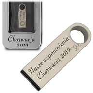 Strieborná kľúčenka USB Pendrive 32GB s GRAVÍROU ZDARMA