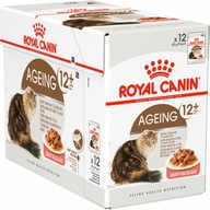 Royal Canin Aging 12 + vrecká pre mačku senior v omáčke sada 12x85g