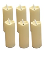 6x Sviečková vložka Sviečka 12,5cm Biela LED sviečka batérie FLAME EFFECT