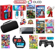 Nintendo SWITCH Oled Neon 64GB + hry + sklo + puzdro + 2 volanty + 2 gripy