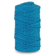 Bavlnená šnúrka Macrame 3mm 100m, HLADKOVANÁ S JADROM, modrá