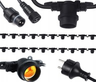 ZÁHRADNÉ TERASOVÉ LAMPY REŤAZ 20M 40 X E27 IP44 230V ČIERNA