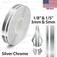 STRIEBORNÝ CHROME 1/8" 1/5" 3mm 5mm dvojitý pás š