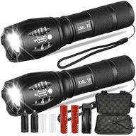 2x CREE XM-L T6 ZOOM SADA taktických LED bateriek