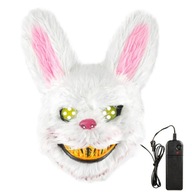 MASKA HALLOWEEN RABBIT MASKA OSVETLENIE LED KRVI MASKA KRÁLIKA