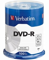 VERBATIM DVD-R CAKE disky 100 ks 4,7 GB 16x