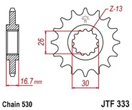 JT JTF333.16 PREDNÉ OZUBENÉ KOLO