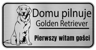 Nerezová plaketa Attention Dog Golden Retriever