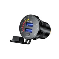 NABÍJAČKA DO AUTO 2x USB QC3.0 3A VOLTMETER