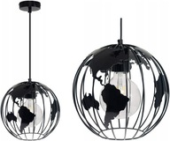 Detská lampa Globe Globe Visiaci čierny stropný luster pod LED E27