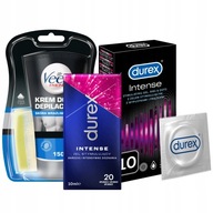 VEET MEN+DUREX Intense 10 kondómov Intímny gél