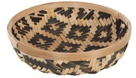 Okrúhly tkaný košík, bambusový podnos Boho, 25 cm