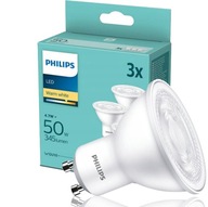 PHILIPS SET 3x GU10 LED žiarovka 4,7W = 50W 2700K TEPLÁ 345lm 36° 230V