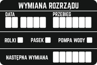 SERVISNÉ NÁLEPKY 90 ks VÝMENA ROZVODU 9 x 6 cm