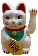 Japonská mačka Lucky Chinese Maneki-Neko Cat 18cm BIELA