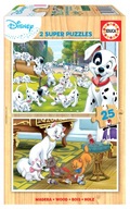 Puzzle 2x25 101 dalmatíncov Aristocats drevo