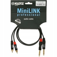 KLOTZ Zástrčka kábla 2x RCA cinch -2x JACK 6,3mm 3m