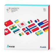 Pixio 111 Flags Stavebnice - MAGNETICKÉ STAVEBNÉ BLOKY PRE DETI 5 ROKOV