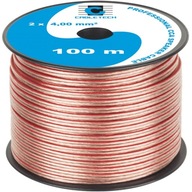 CABLETECH Reproduktorový kábel 100m pre 2x 4,0mm stĺpiky