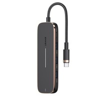 USAMS Adaptér HUB 3xUSB + USB-C + HDMI čierno/biely