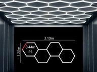 HEXAGON P1 4HEX LED svietidlo 120x310 Honeycomb Dielňa Garáž Obývačka ALU