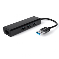 Multiport USB na 3 USB + RJ45 SPU-M06 čierny