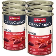 Animonda GranCarno Junior 6x400g Vol./Turkey Hearts