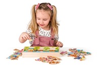 Hračky pre deti Oblečte medvedíkov Montessori puzzle 54 dielikov. Woodyland