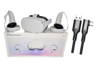 OCULUS QUEST 2 128GB VR OKULIARE + 2 PADS + LINK KÁBEL