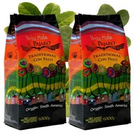 Yerba Mate El Pajaro Tradicional Con Palo strong Classic Tradition 2 x 1kg