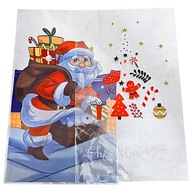 Plastová taška na vianočné darčeky, SANTA 30x50cm/50ks. MIX 2 vzory