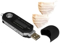 MP3 prehrávač USB LCD 8GB hlasový záznamník + 2x MASKA