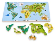 Adam Toys Puzzle s rúčkami Puzzle Mapa sveta