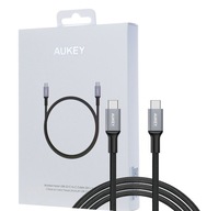 Aukey CB-CD6 USB-C - USB-C QC 3.0 PD kábel 2m 60W čierny AiPower