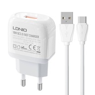 LDNIO A1307Q 18W QC3.0 nabíjačka + kábel USB-C