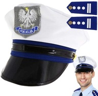 POLICAJNÁ ČIAPKA, biela, s náramenníkmi