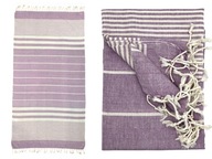 FOUTA PAREO UTERÁK S FRINGE PLÁŽOVÁ SAUNA SPA 100% BAVLNA 95x195 FIALOVÁ