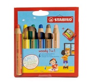 Sada ceruzkových pasteliek Stabilo Woody 3v1 6 ks