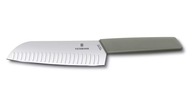 Victorinox Santoku švajčiarsky moderný nôž 6.9056.17K6 olivovo-sivý 17 cm